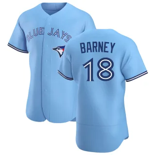 Men's Authentic Blue Darwin Barney Toronto Blue Jays Powder Alternate Jersey