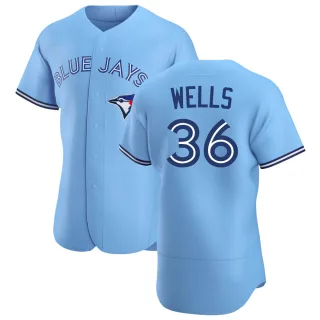 Men's Authentic Blue David Wells Toronto Blue Jays Powder Alternate Jersey