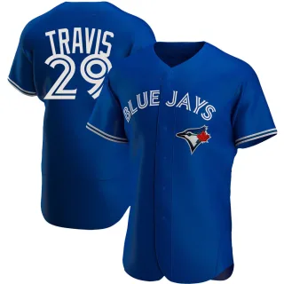 Men's Authentic Royal Devon Travis Toronto Blue Jays Alternate Jersey