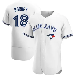 Men's Authentic White Darwin Barney Toronto Blue Jays Home Jersey