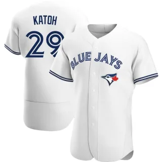 Men's Authentic White Gosuke Katoh Toronto Blue Jays Home Jersey