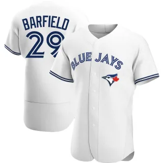 Men's Authentic White Jesse Barfield Toronto Blue Jays Home Jersey