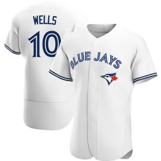 Men's Authentic White Vernon Wells Toronto Blue Jays Home Jersey