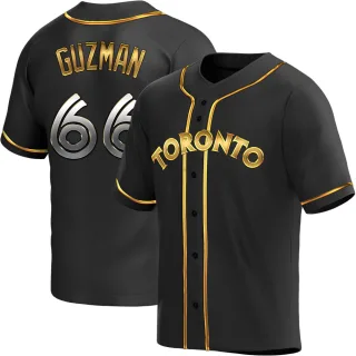 Men's Replica Black Golden Juan Guzman Toronto Blue Jays Alternate Jersey