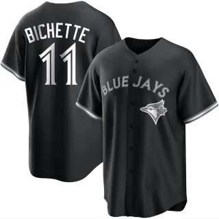 Men's Replica Black/White Bo Bichette Toronto Blue Jays Jersey