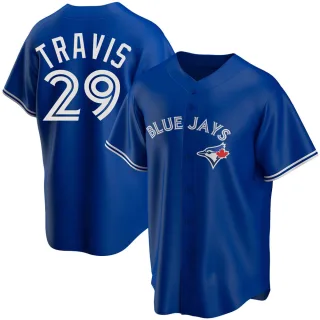 Men's Replica Royal Devon Travis Toronto Blue Jays Alternate Jersey