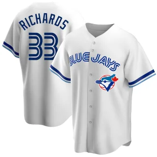 Men's Replica White Trevor Richards Toronto Blue Jays Home Cooperstown Collection Jersey