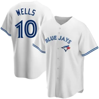 Men's Replica White Vernon Wells Toronto Blue Jays Home Jersey