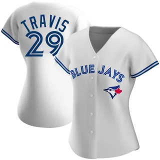 Women's Authentic White Devon Travis Toronto Blue Jays Home Jersey