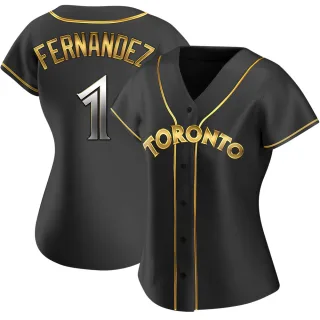Women's Replica Black Golden Tony Fernandez Toronto Blue Jays Alternate Jersey