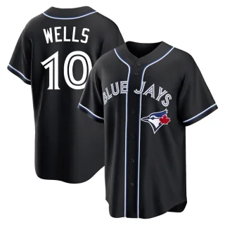 Youth Replica Black Vernon Wells Toronto Blue Jays Fashion Out Jersey
