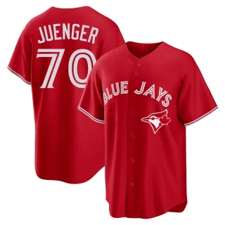 Youth Replica Red Hayden Juenger Toronto Blue Jays Canada Day Jersey
