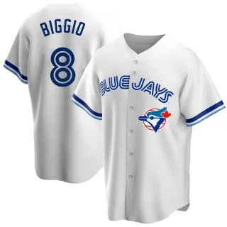 Youth Replica White Cavan Biggio Toronto Blue Jays Home Cooperstown Collection Jersey