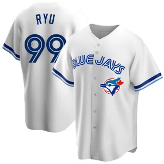 Youth Replica White Hyun Jin Ryu Toronto Blue Jays Home Cooperstown Collection Jersey