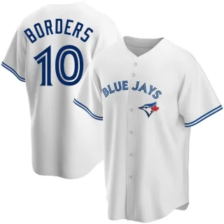 Youth Replica White Pat Borders Toronto Blue Jays Home Jersey